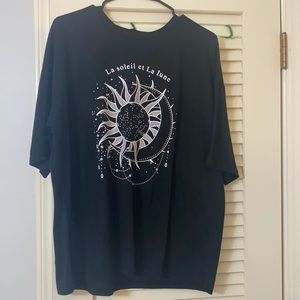 Black shien shirt, never worn.